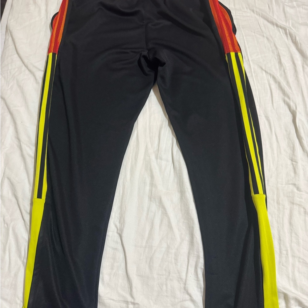 adidas Black Sweatpants with Red and Yellow Accents